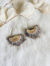 Load image into Gallery viewer, Gold, Beaver Fur Fan hoops
