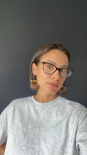 Load image into Gallery viewer, Silver, Beaver Fur Fan hoops
